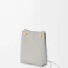 Pebble pouch in smooth calfskin Shell Grey