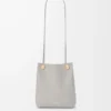 Pebble pouch in smooth calfskin Shell Grey