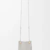 Pebble pouch in smooth calfskin Shell Grey