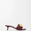 Pebble slide in soft calfskin Burgundy