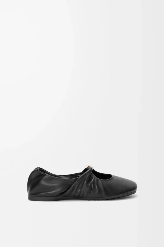 Pebble Soft ballerina in nappa lambskin Black