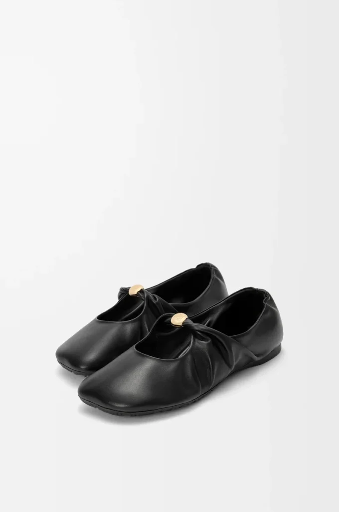 Pebble Soft ballerina in nappa lambskin Black