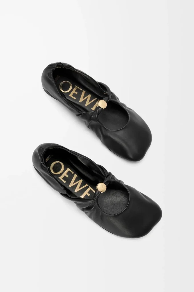 Pebble Soft ballerina in nappa lambskin Black