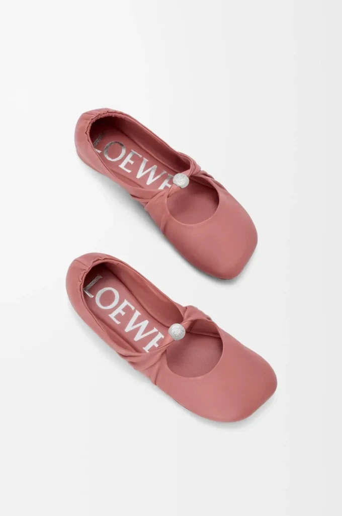 Pebble Soft ballerina in nappa lambskin Blush