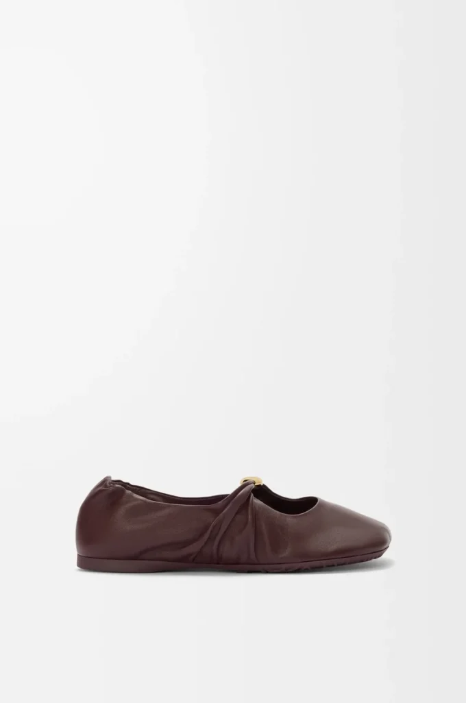 Pebble Soft ballerina in nappa lambskin Burgundy