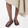 Pebble Soft ballerina in nappa lambskin Burgundy