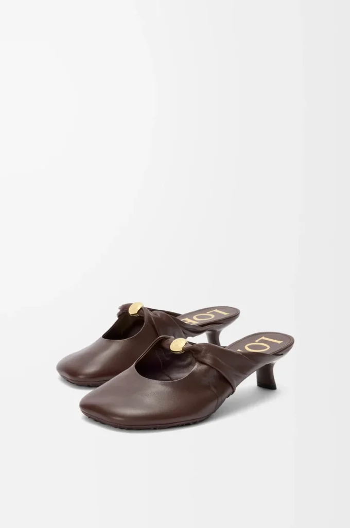 Pebble Soft mule in nappa lambskin Brownie