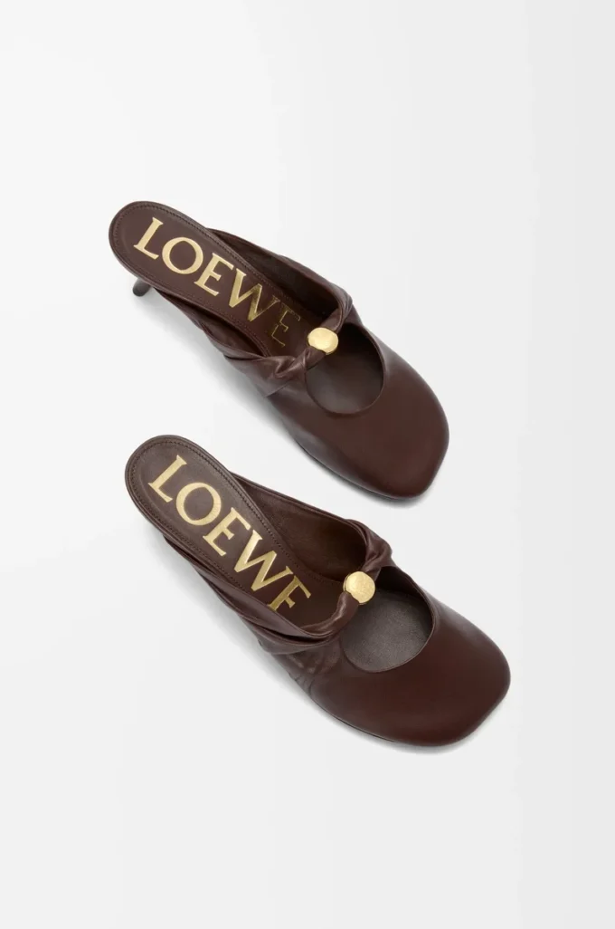 Pebble Soft mule in nappa lambskin Brownie