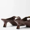 Pebble Soft mule in nappa lambskin Brownie