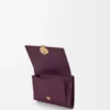 Pebble trifold wallet in pebble grain calfskin Plum