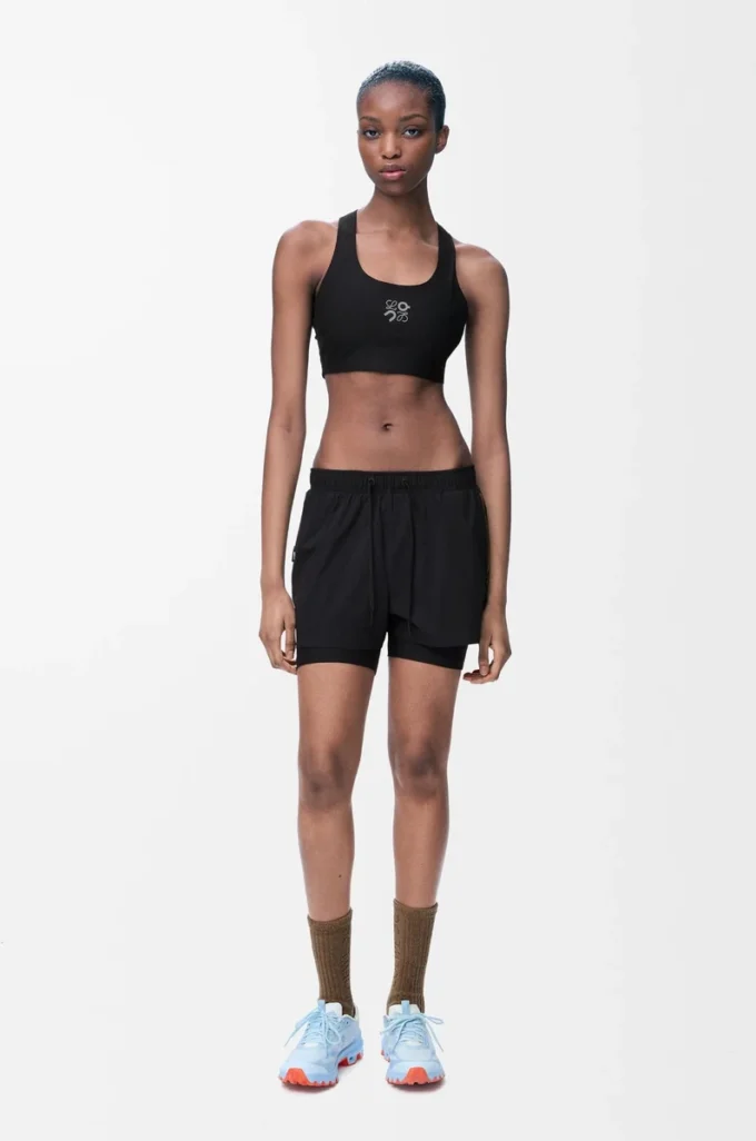 Performance shorts in technical shell Black