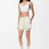 Performance shorts in technical shell Ivory