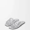 Petal Anagram slide in laminated lambskin Silver Petal Anagram slide in laminated lambskin Silver