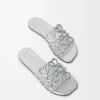 Petal Anagram slide in laminated lambskin Silver Petal Anagram slide in laminated lambskin Silver