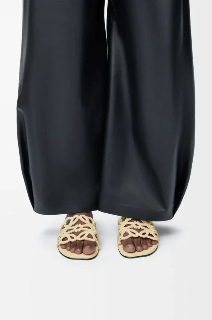 Petal Anagram slide in rhinestone-embellished suede Butter