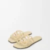 Petal Anagram slide in rhinestone-embellished suede Butter
