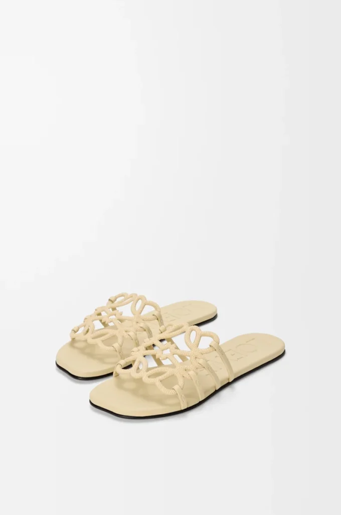 Petal Anagram slide in rhinestone-embellished suede Butter