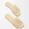 Petal Anagram slide in rhinestone-embellished suede Butter