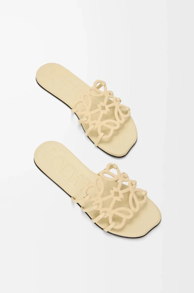 Petal Anagram slide in rhinestone-embellished suede Butter