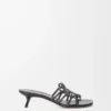 Petal Anagram slide in soft calfskin Black