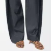 Petal Anagram slide in soft calfskin Camel