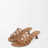 Petal Anagram slide in soft calfskin Camel