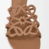 Petal Anagram slide in soft calfskin Camel