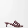 Petal Anagram slide in soft calfskin Dark Burgundy Petal Anagram slide in soft calfskin Dark Burgundy