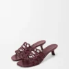 Petal Anagram slide in soft calfskin Dark Burgundy Petal Anagram slide in soft calfskin Dark Burgundy