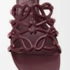 Petal Anagram slide in soft calfskin Dark Burgundy Petal Anagram slide in soft calfskin Dark Burgundy