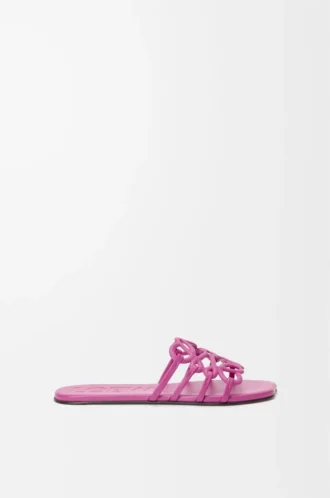 Petal Anagram slide in soft calfskin Fuchsia