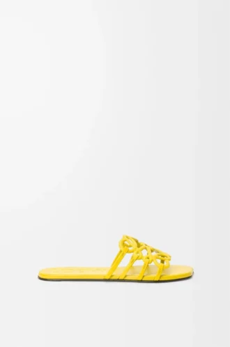 Petal Anagram slide in soft calfskin Yellow