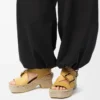 Petal espadrille platform sandal in vegetable-tanned calfskin Ochre Petal espadrille platform sandal in vegetable-tanned calfskin Ochre