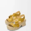 Petal espadrille platform sandal in vegetable-tanned calfskin Ochre Petal espadrille platform sandal in vegetable-tanned calfskin Ochre