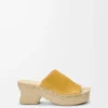 Petal espadrille platform slide in vegetable-tanned calfskin Ochre Petal espadrille platform slide in vegetable-tanned calfskin Ochre