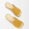 Petal espadrille platform slide in vegetable-tanned calfskin Ochre Petal espadrille platform slide in vegetable-tanned calfskin Ochre