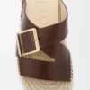 Petal espadrille slide in vegetable-tanned calfskin Brown Petal espadrille slide in vegetable-tanned calfskin Brown