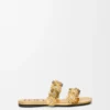 Petal Flower sandal in calfskin and crystals Gold Petal Flower sandal in calfskin and crystals Gold