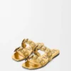 Petal Flower sandal in calfskin and crystals Gold Petal Flower sandal in calfskin and crystals Gold