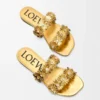Petal Flower sandal in calfskin and crystals Gold Petal Flower sandal in calfskin and crystals Gold