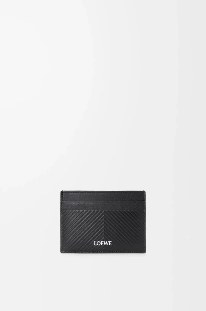 Plain cardholder in textured classic calfskin Black