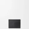 Plain cardholder in textured classic calfskin Black