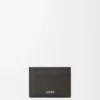 Plain cardholder in textured classic calfskin Dark Grey