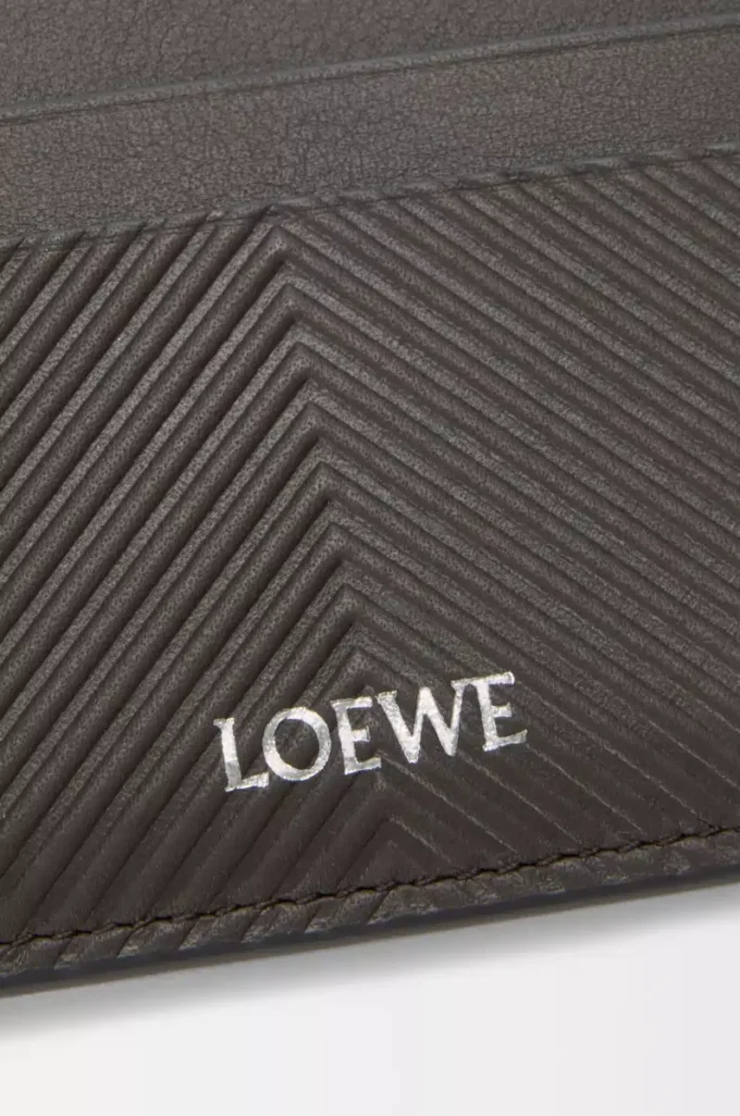 Plain cardholder in textured classic calfskin Dark Grey