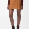 Pleated mini skirt in suede lambskin Toffee