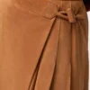 Pleated mini skirt in suede lambskin Toffee