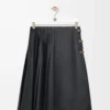 Pleated skirt in nappa lambskin Black