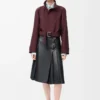 Pleated skirt in nappa lambskin Black
