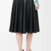 Pleated skirt in nappa lambskin Black