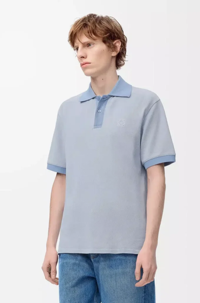 Polo in cotton Light Blue Polo in cotton Light Blue